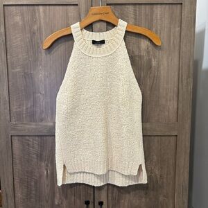 J Crew XS High Neck Sweater Tank Cream Antique White Top